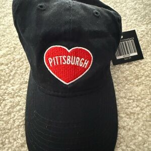 Black Steel City Pittsburgh Heart Cap